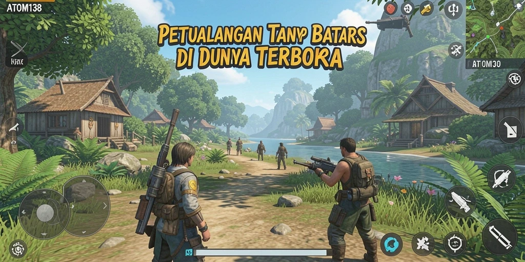 Tampilan gameplay <strong>ATOM138</strong> yang epik dalam dunia terbuka.