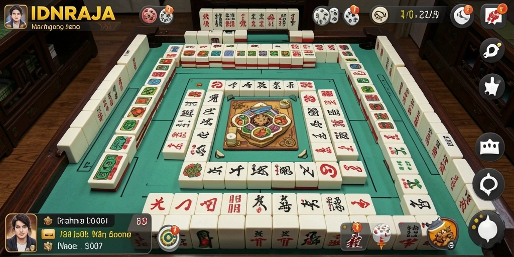 Gameplay seru dari IDNRAJA dengan tantangan Mahjong yang menarik.