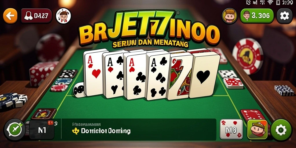 Tampilan gameplay JET77 dengan permaianan Domino yang seru