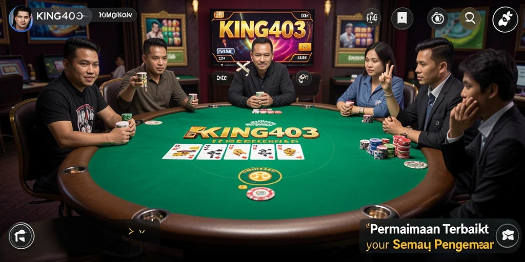 Screenshot KING403 menampilkan gameplay Poker yang seru dan mendebarkan.