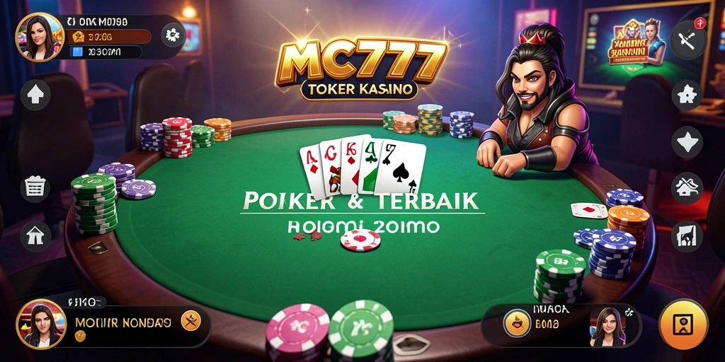 Tampilan gameplay menyenangkan dari MC777 dengan suasana poker yang mendebarkan.