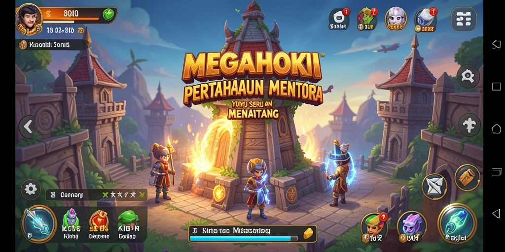 Gameplay MEGAHOKI yang menegangkan dalam Tower Defense.