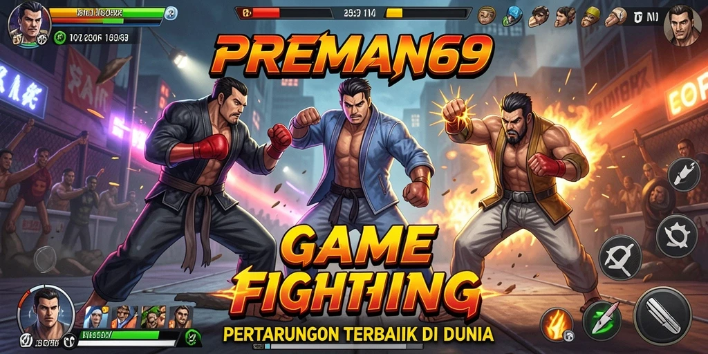 Tampilan grafis pertarungan seru dalam PREMAN69.
