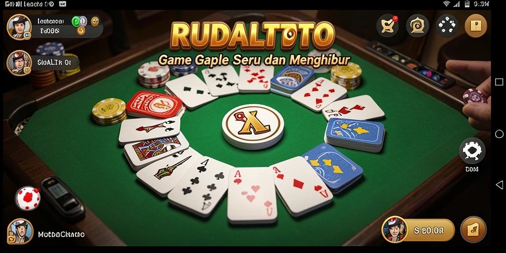 Gameplay seru RUDALTOTO dengan teman-teman dalam permainan Gaple.